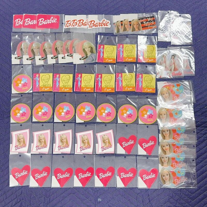★まとめ売り★バンダイ Barbie バービー透明ステッカー ウォータープルーフステッカー シール 大量 未使用