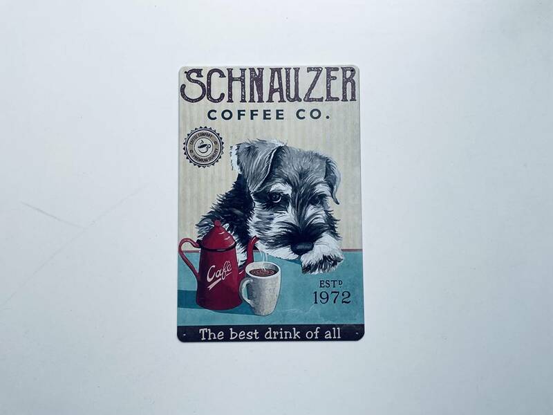 ブリキ看板 20×30㎝ ミニチュア・シュナウザー Miniature schnauzer 犬 いぬ DOG ガレージ 装飾 アメリカン雑貨 インテリア 新品 PRO-530
