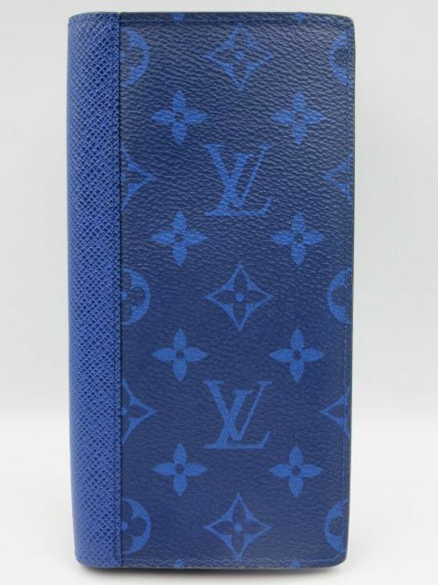 ●イニシャル LOUIS VUITTON ルイヴィトン タイガラマ ポルトフォイユ・ブラザ M30297 モノグラム コバルト ブルー系 青 長財布 メンズ