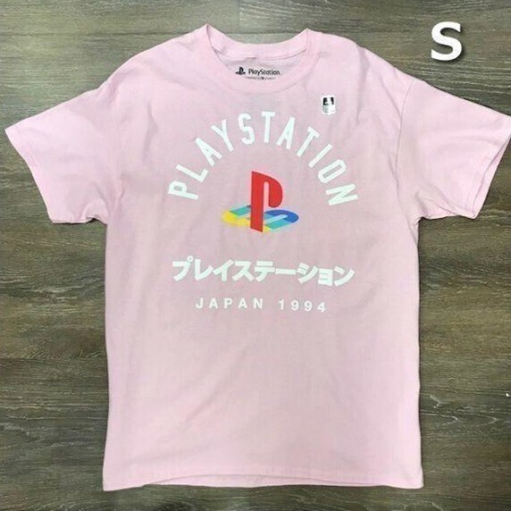 売切り【正規新品】PlayStation オフィシャル ロゴ プリントTシャツ トップス カットソー 【S】 ピンク 新品 アメリカ買い付け 180720