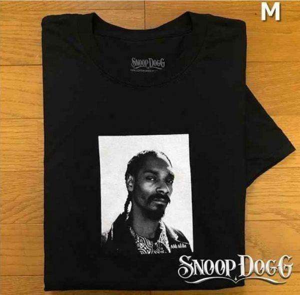 売切り【正規新品】スヌープドッグ snoop dogg Tシャツ トップス カットソー フォトプリントT【M】黒 新品 アメリカ買い付け 180718