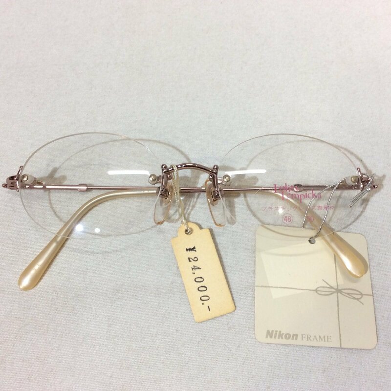 未使用☆Lolita Lempicka ロリータレンピカ 眼鏡フレーム シャイニーピンク プラスチックレンズ専用枠 メガネ