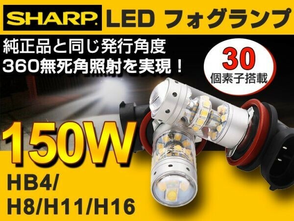 限定セール！送料込工場直売 150W LEDフォグランプ HB4 SHARP製素子 DC12V 360°無死角 定電流回路 高輝度 省電力 2個セットf1515