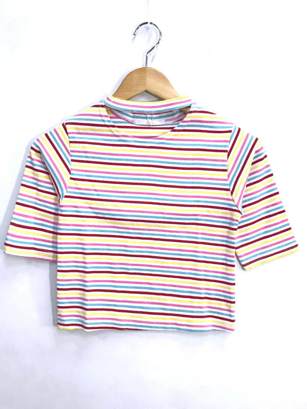 SPINNS スピンズ チョーカー Tシャツ カットソー ホワイト ピンク レディース トップス ファッション アパレル 服飾 WOMEN TOPS 白 D-1370