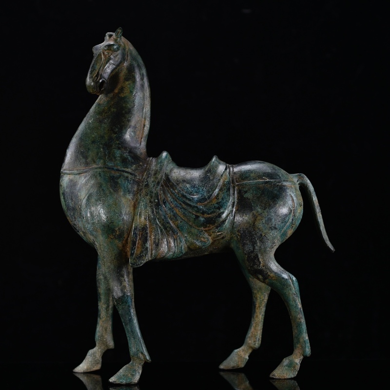 旧蔵 戰漢時期 青銅馬 青銅製 青銅器 古銅 賞物 極細工 古美術品 古美味 L0329