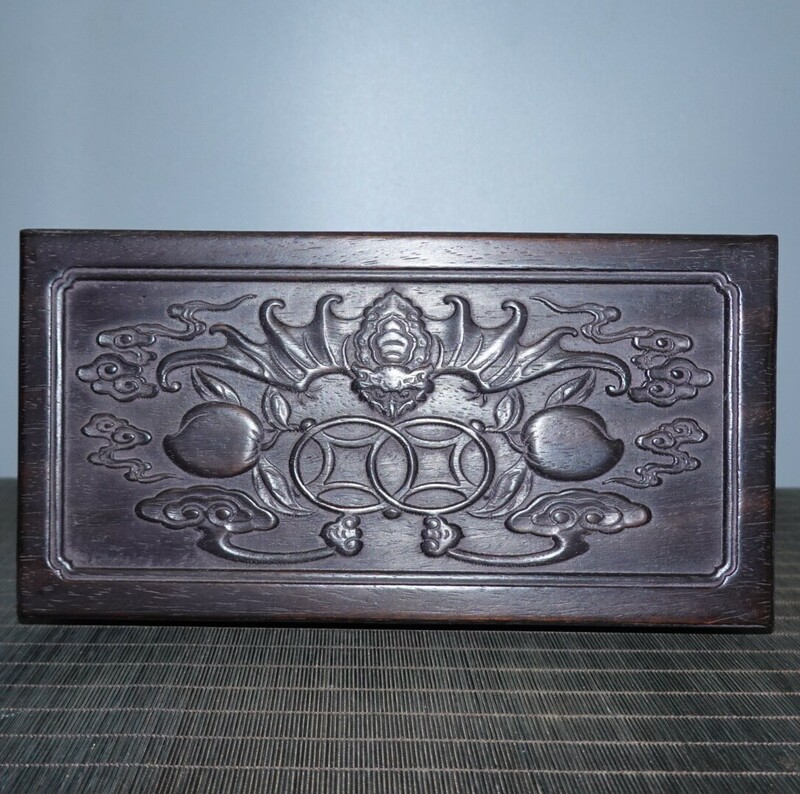旧蔵 清 木製 小葉紫檀 首飾盒 天然木 極細工 稀少珍品 古美術品 古美味 L0309
