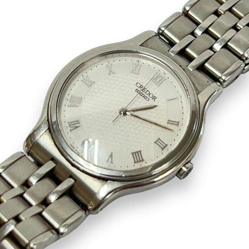 【IT7FC2XZV236】SEIKO セイコー クレドール シルバー デイト 8J86-6A00 クォーツ 腕時計 稼働品