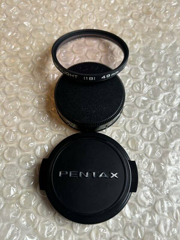 送料安 PENTAX 純正 49mm フロントキャップ＆リアキャップ Kenko 保護フィルター 3点セット ペンタックス スーパータクマー