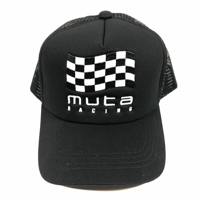 未使用品【ムータ】本物 muta ベースボールキャップ ONE SIZE 帽子 ハット RACING レーシング 黒 コットン×ナイロン メンズ レディース 8