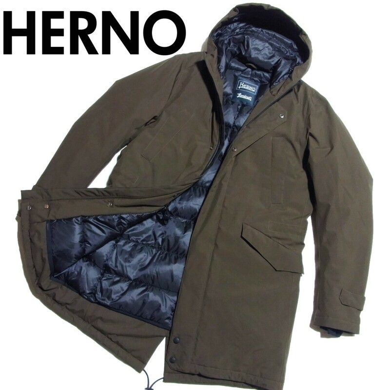 HERNO Laminar ヘルノ ラミナー PI091UL GORE-TEX ゴアテックス ダウン モッズコート 44 ブラウン