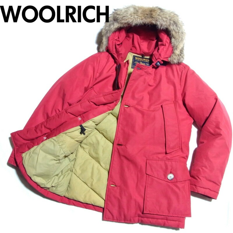 WOOLRICH ARCTIC PARKA ウールリッチ アークティック パーカー ファー ダウン ジャケット XS レッド 1202039