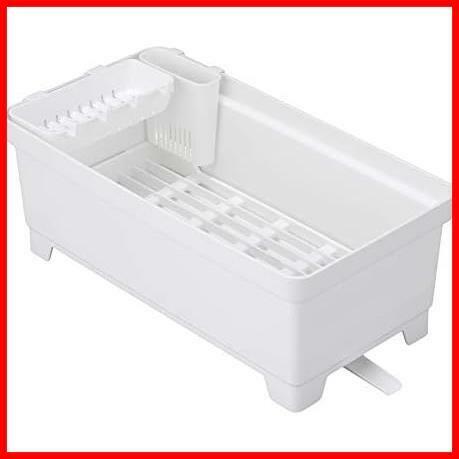 0048 日本製 食器水切り セパレ 約22×42×高さ16cm ホワイト 水切りラック プラスチック