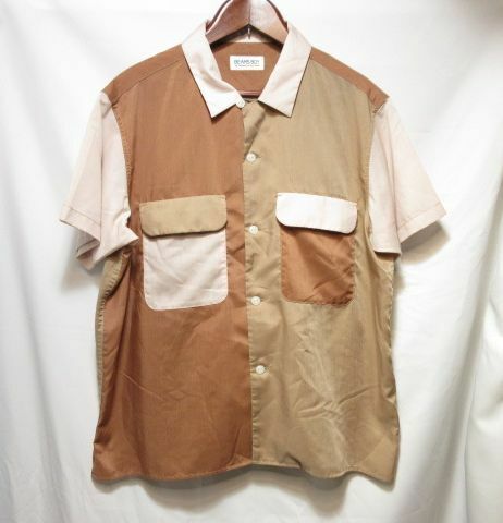 美品 BEAMS BOY ビームスボーイ 切り替えデザイン クレイジーパターン 半袖シャツ ボーリングシャツ