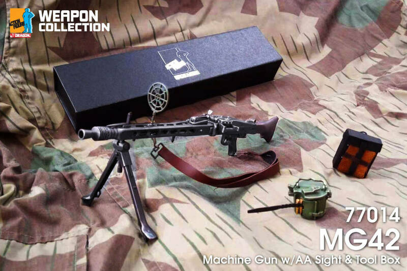 【 銃器 】1/6ドールパーツ：DRAGON製：WWII ドイツ軍 MG42機関銃セット対空サイト付き（豪華化粧箱入り）