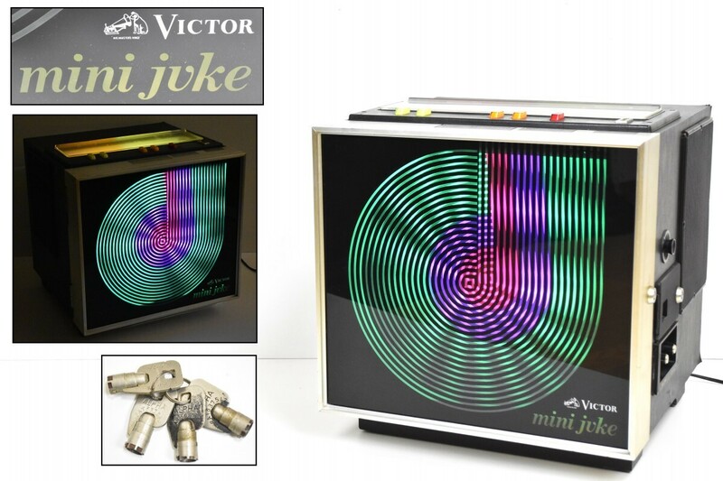 希少 当時物 Victor ビクター MJ-1 ジュークボックス mini juke 8トラ 鍵付 動作品 ミニジューク レトロ アンティーク 音楽 RK-711S/120