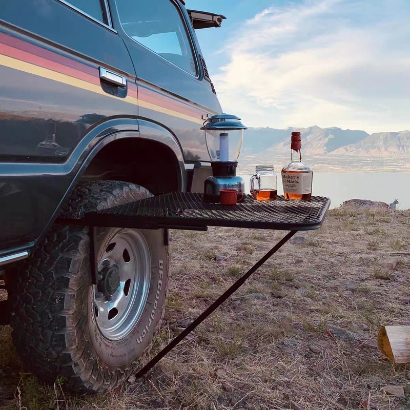 タイヤテーブル テーブル キャンプ　車両整備　取り付け簡単　折り畳み式　テールゲート　キャンプ　車旅行　
