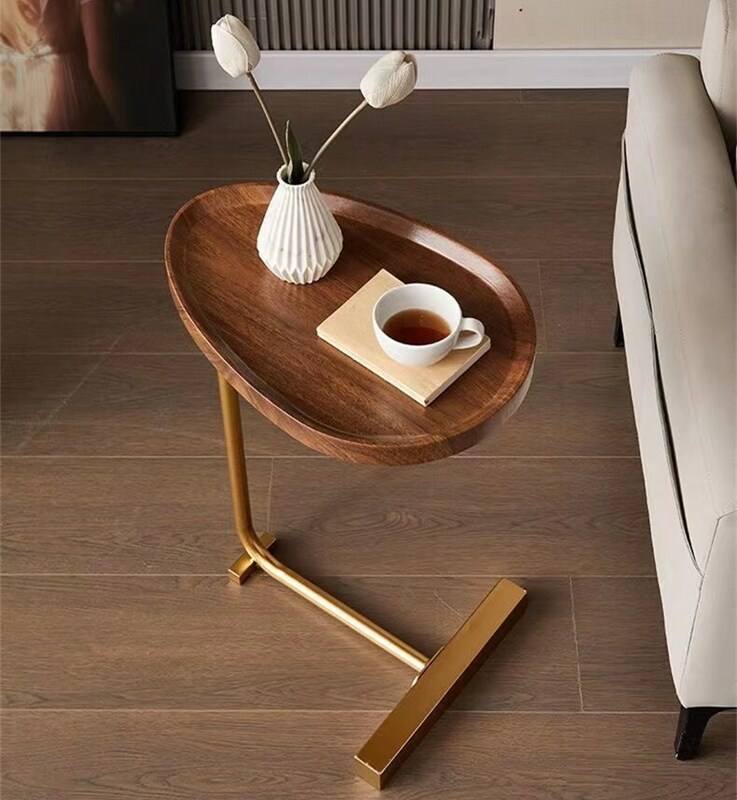 サイドテーブル リビング 北欧風 木製 1脚 防水　コーヒーテーブ　ソファーサイド　寝室テーブル　ベッドサイド　安定感　ゴールド