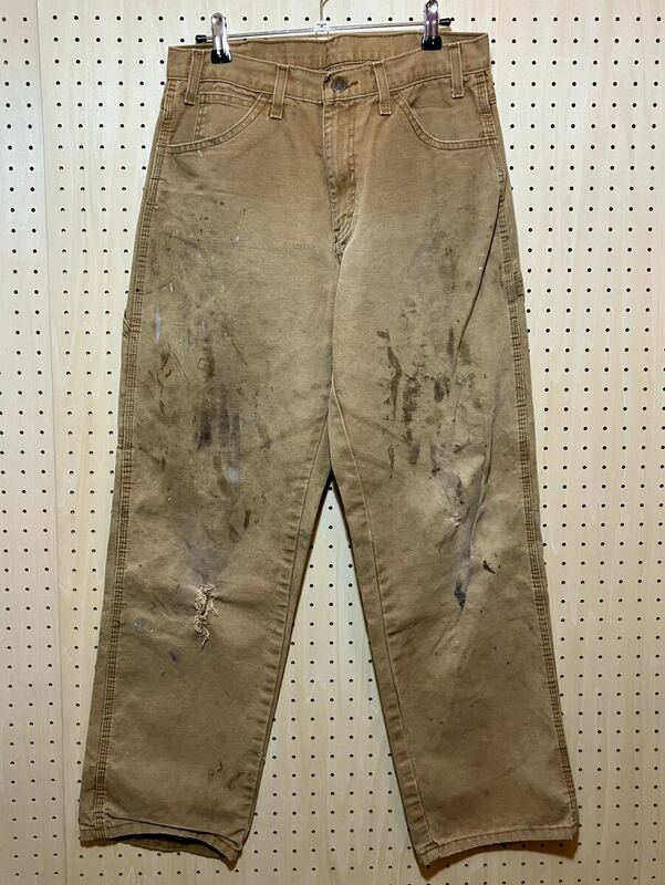 90's OLD Dickies Duck Painter Pants Painted Brown 90年代 オールド ディッキーズ ダック ペインター パンツ ブラウン F482