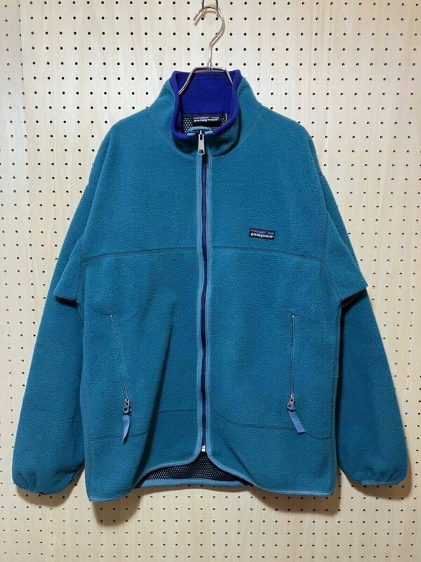 【M】94's VINTAGE Patagonia P.E.F LightX Fleece Jacket Green 94年製 ビンテージ パタゴニア ライトX フリース 雪無し USA製 F416