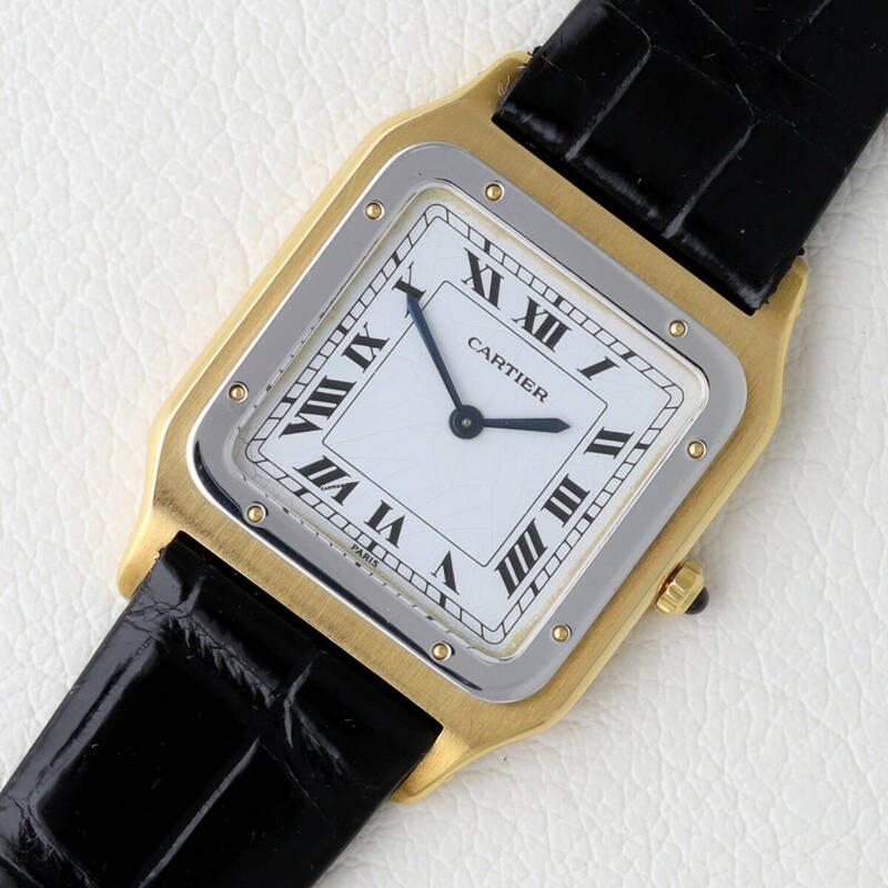 カルティエ サントスドゥモン LM エキストラフラット PARIS文字盤 Cal.21 ヴィンテージ 腕時計 薄型 コンビ サントスドゥカルティエ