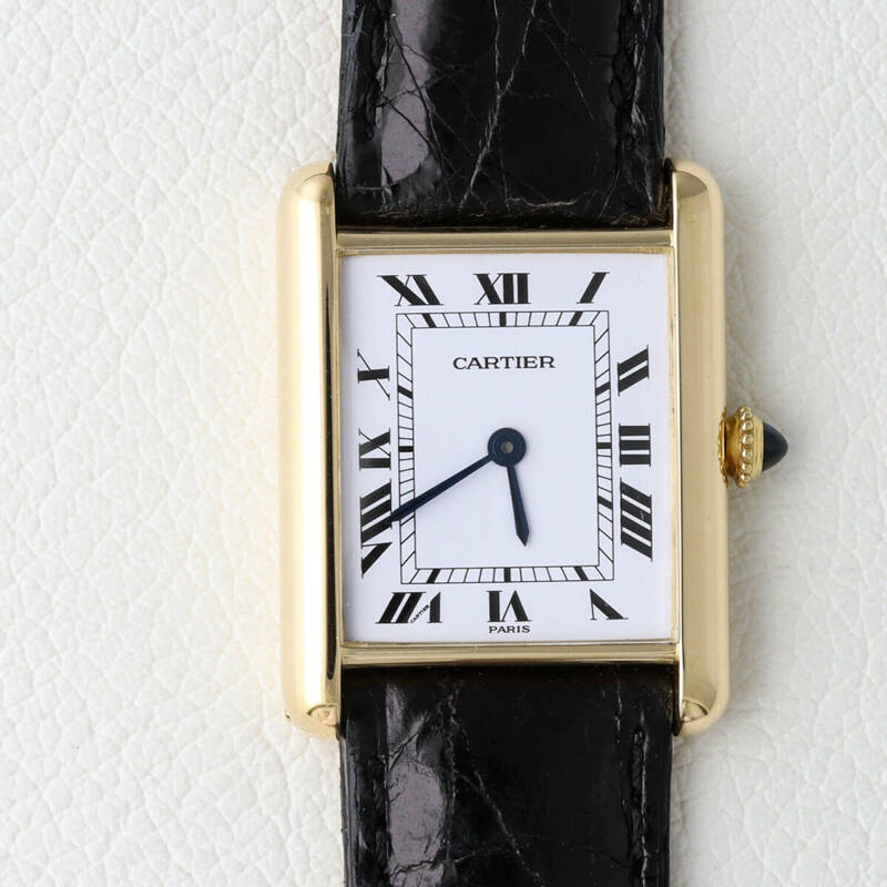 【正規修理済み】 カルティエ タンクルイ LM PARIS文字盤 手巻き ref.78086 メンズ 腕時計 