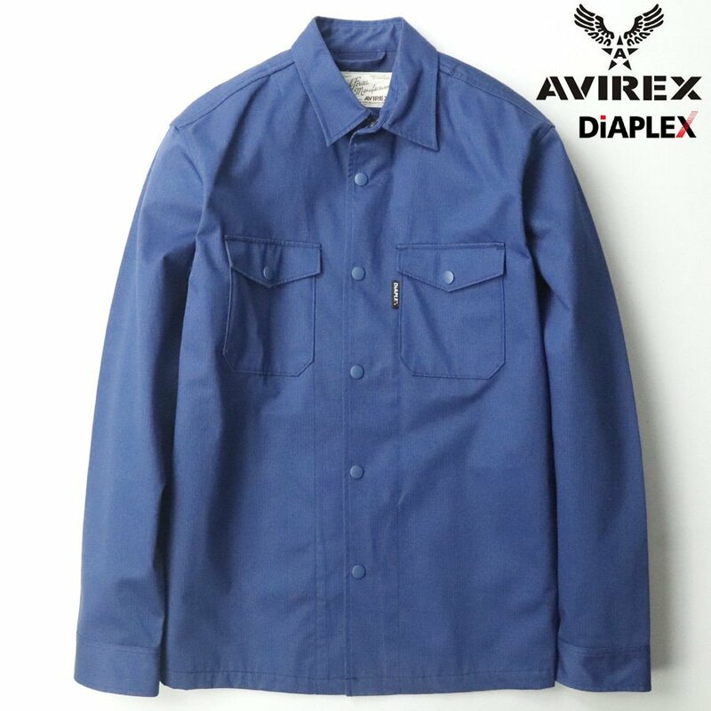 極美品 上野商会 AVIREX アヴィレックス 6152142 DIAPLEX ディアプレックス シャツジャケット ブルー 青 XL メンズ ワーク