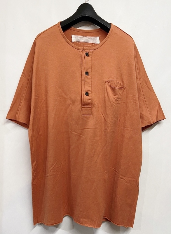 サイズ4◆individual sentiments インディビジュアルセンチメンツ ヘンリーネック半袖カットソー オレンジ Tシャツ