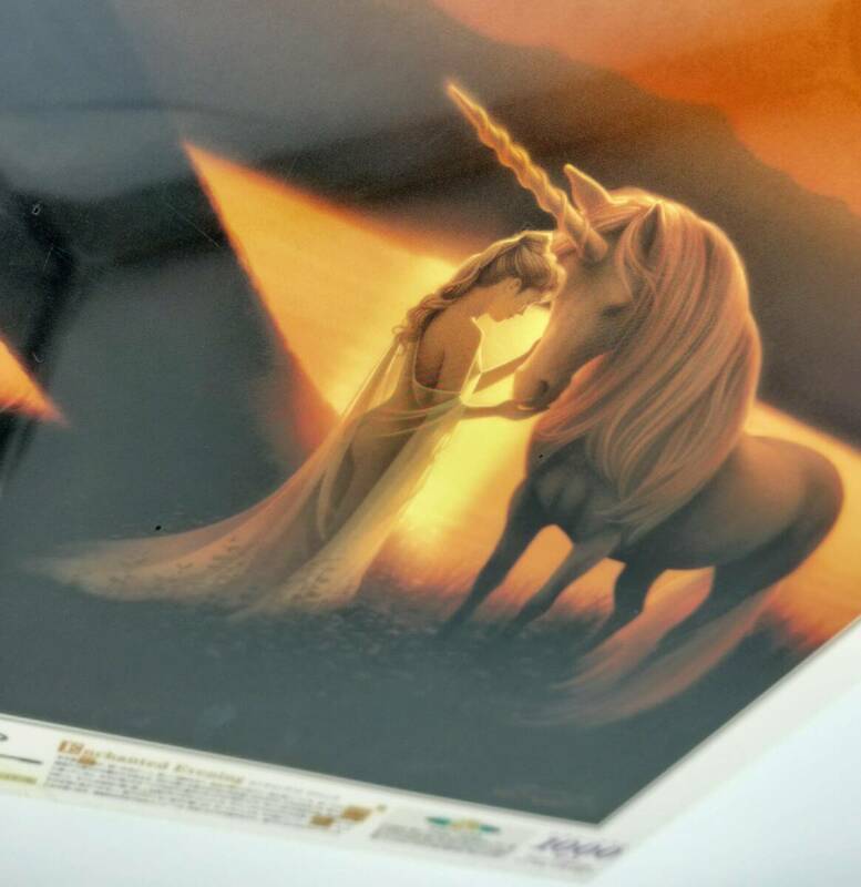 KIRK REINERT カーク・レイナート エンチャンテッドイブニング 光るジグソーパズル 1000ピース エポック社 金色に輝く白馬 ユニコーン 黄昏