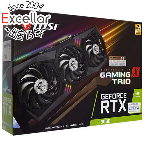 【中古】MSI製グラボ GeForce RTX 3080 GAMING X TRIO 10G PCIExp 10GB 元箱あり [管理:1050020036]