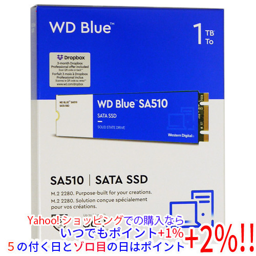 Western Digital製 SSD WD Blue SA510 SATA WDS100T3B0B 1TB [管理:1000021626]