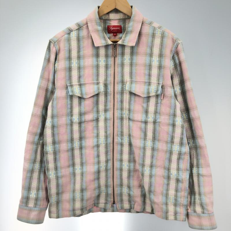 【中古】Supreme 17ss Plaid Flannel Zip Up Shirt サイズM シュプリーム[240091348476]