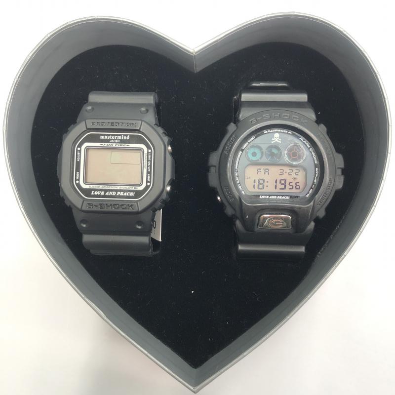 【中古】G-SHOCK×mastermind Love&Peace 伊勢丹 CASIO 1545 DW-5600VT[240091349352]