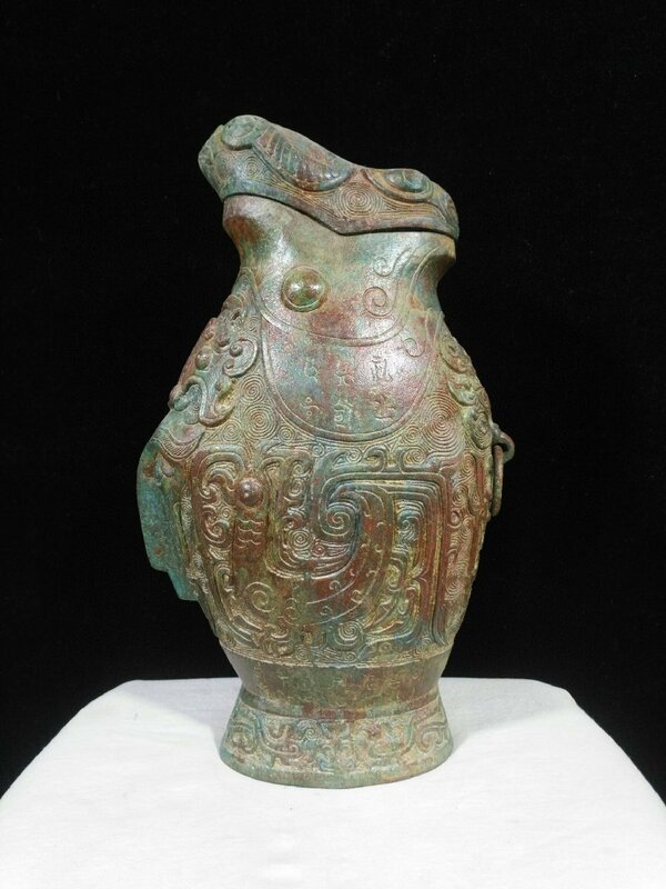 ◆古寳堂◆西周時期 青銅製 銘文魚尊 置物 賞物 極細工 古置物 古擺件 中国古美術 時代物 古董品