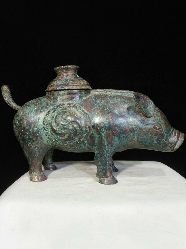 ◆古寳堂◆西周時期 青銅製 豬尊 置物 賞物 極細工 古置物 古擺件 中国古美術 時代物 古董品