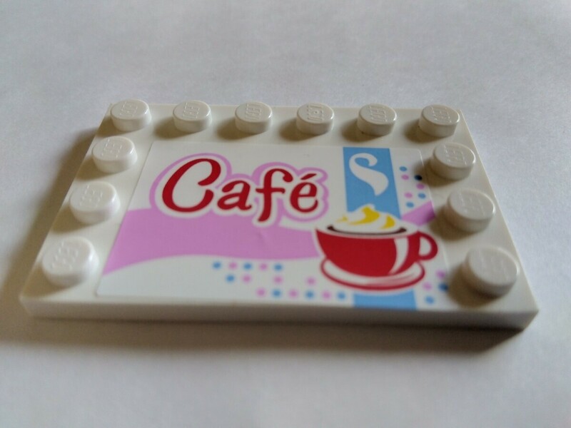 LEGO レゴ プリントブロック　端にスタッド付き　 カフェとコーヒーカップ　フレンズ　お店パーツ　