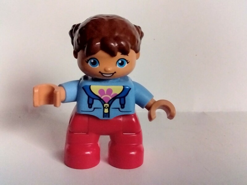 レゴデュプロ 人形 子供 女の子 茶色髪 　フィグ パーツ 特殊ブロック 