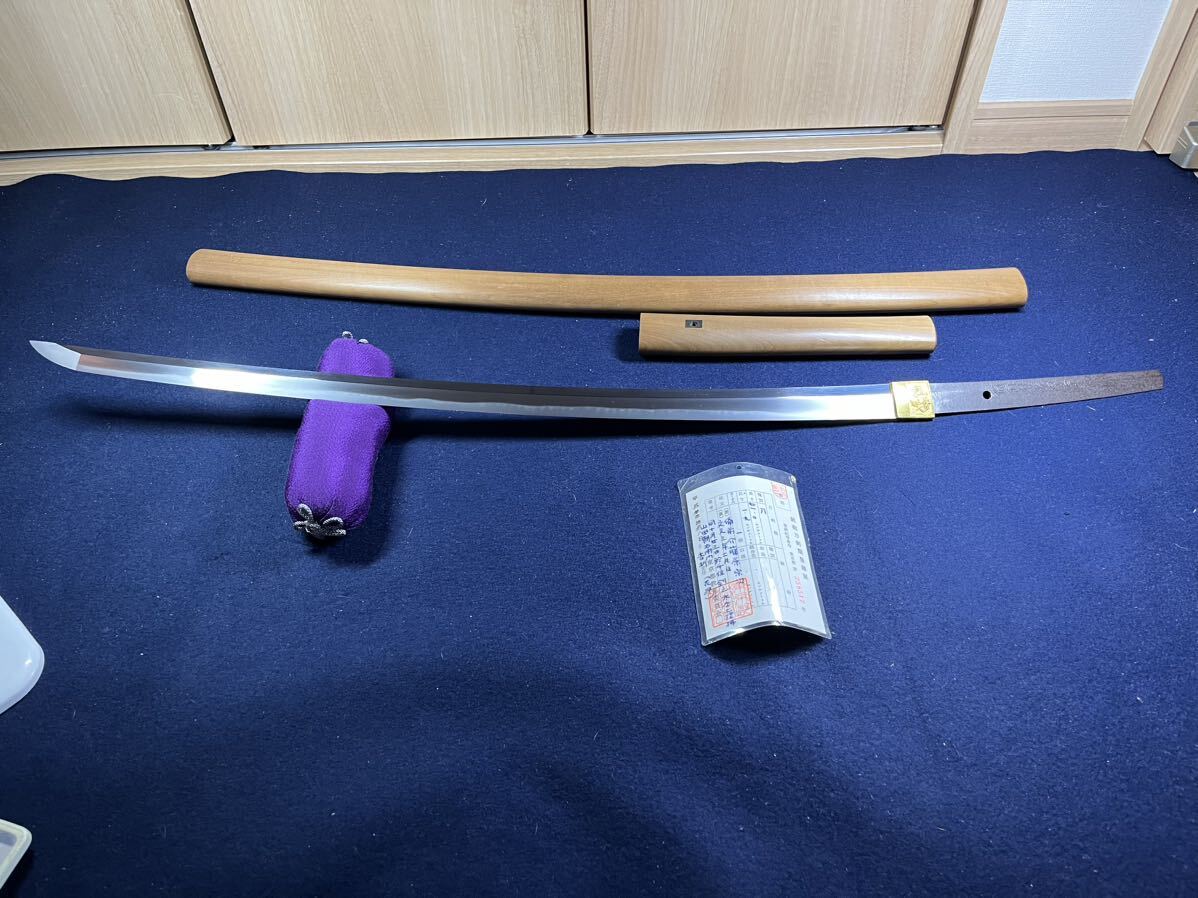 裁断刀　太刀　備前介藤原宗次　文久三年二月日　同十月廿三日　於千住剣之土壇佛　山田朝右衛門吉利　花押　日本刀 白鞘