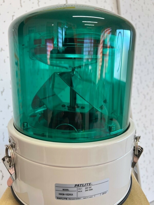  パトライト 車両用大型回転灯 HKM-102KA-G Φ187 DC24V 緑色 ハロゲン電球　未使用品