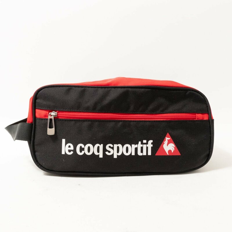 le coq sportif ルコックスポルティフ シューズケース ブラック 黒 レッド 赤 ナイロン ユニセックス 男女兼用 ゴルフ スポーツ bag 鞄