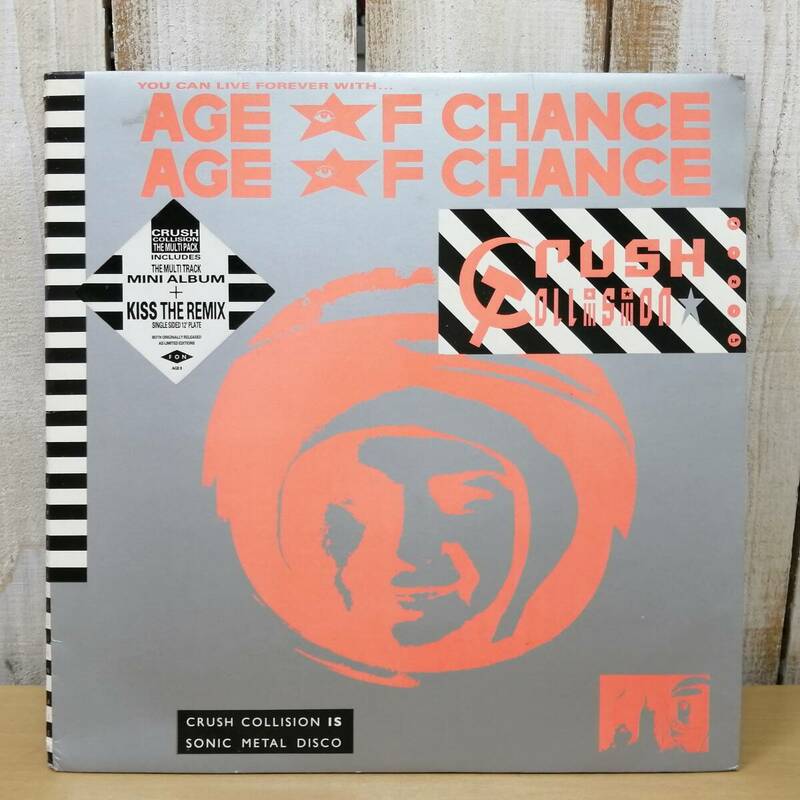 ◎24030608　中古LPレコード　2枚組　AGE OF CHANCE　CRUSH COLLISION　MINI ALBUM + KISS THE REMIX　エイジ・オブ・チャンス　保管品