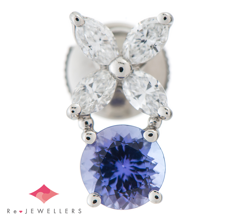 ティファニー ビクトリア タンザナイト ダイヤモンド プラチナ950 ピアス【中古】