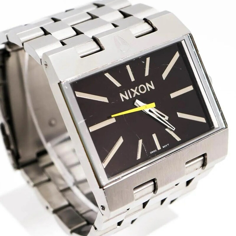 《人気》 NIXON TICKET 腕時計 ブラック スクエア メンズ QZ o