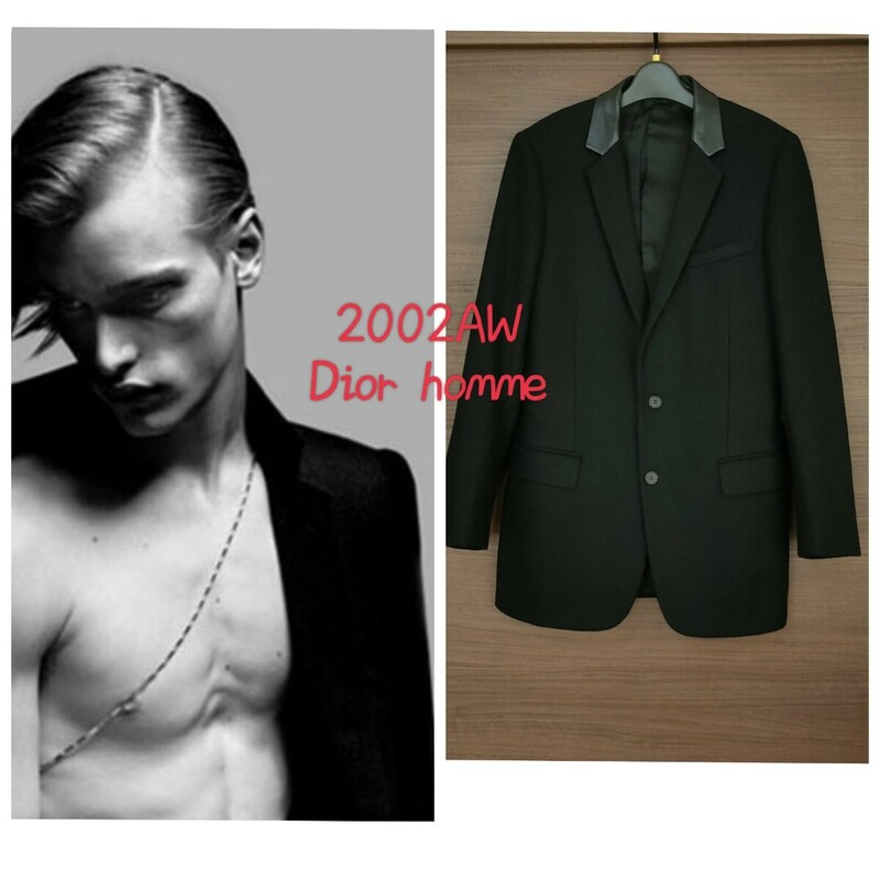 2002AW Dior hommeレザーラペルジャケット／ディオールオムエディスリマンコート