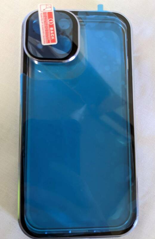 【1円出品】iPhone14 用ガラスケース クリア ブルー FOCUS ON CELLPHONE ACCESSORIES 