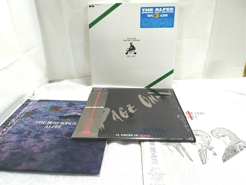 g_t T947 LPレコード、4種6枚まとめ　THE ALFEE ジアルフィー　ONE NIGHT DREAMS、THE BEST SONGS、PAGE ONE、FOR YOUR LOVE