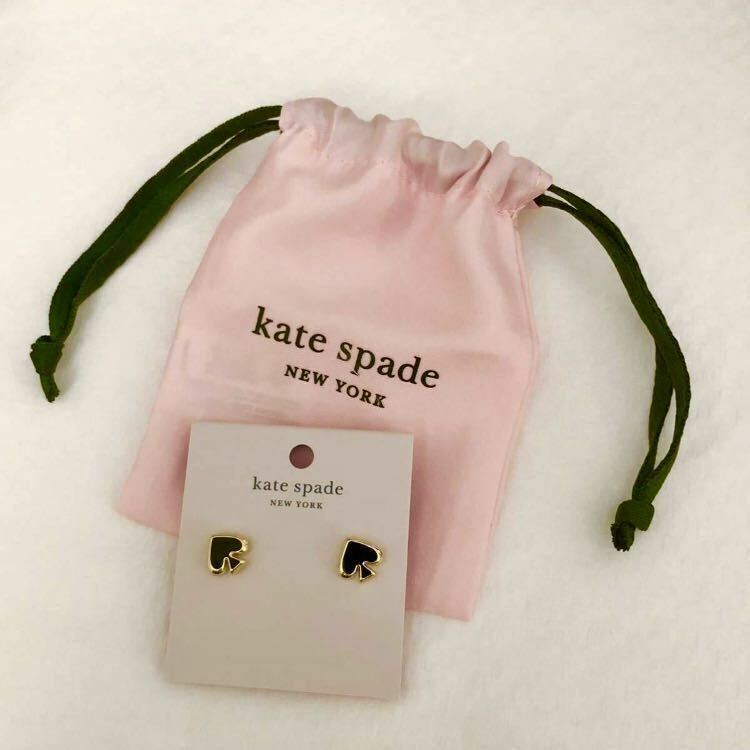 kate spade ケイトスペード ピアス アクセサリー スペードモチーフ　ブラック黒 誕生日プレゼントにも 正規品　新品