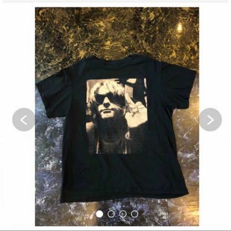 Y ニルヴァーナカートコバーン　NIRVANA ブラック半袖Tシャツ　tee 黒