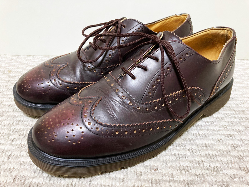 ♪着用少 英国製 Made in England Dr.Martens × Blue moon Wing Tip Shoes ドクターマーチン ウイングチップシューズ ブルームーン UK8♪