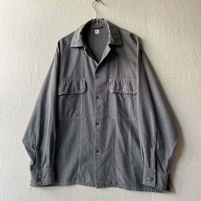 【カシミヤ混】KAPTAIN SUNSHINE オープンカラー シャツ / 40 コットン グレー ボックス オーバーサイズ T4-02104-1528