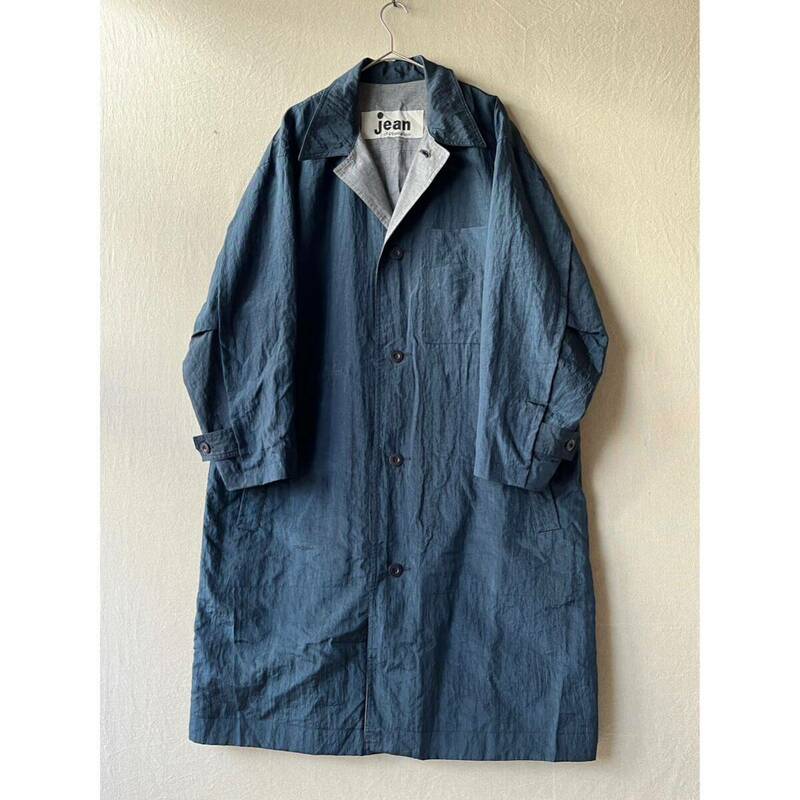 【イッセイミヤケ】80s Jean of plantation ナイロン コート / M ネイビー グレー ビンテージ アーカイブ ISSEY MIYAKE C4-02004-1858